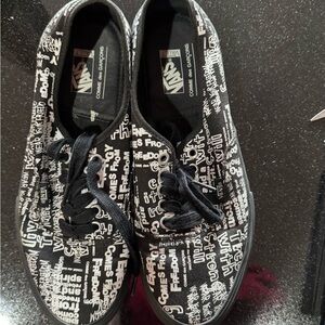 Vans Commes des Garçons Black and White Graphic Men's Sneakers 8.5